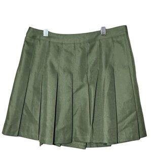 Forever 21 Olive Green Pleated skater school girl Skirt size medium